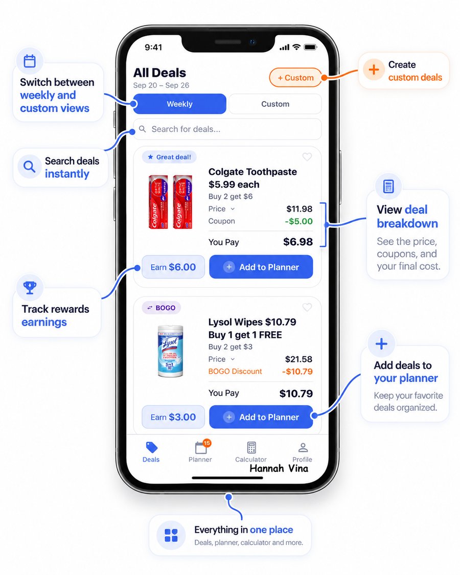 Coupon Math deals screen